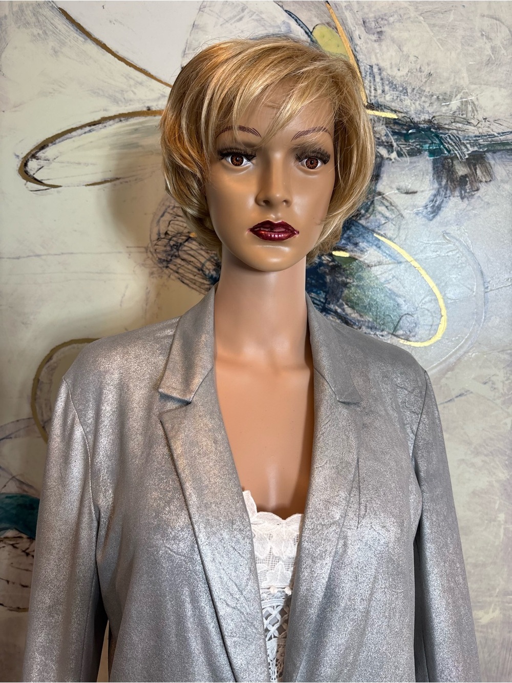 Zara Silver Metallic Blazer Jacket R1 - Picture 4 of 16